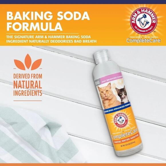 New Sealed Lot of 2 Arm & Hammer Complete Care Fresh Dental Water for Cats 8oz - Picture 6 of 6